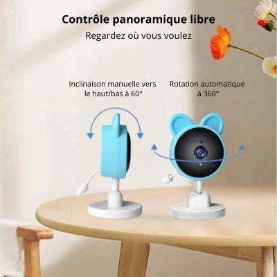 CAMERA BEBE - Vision nocturne IR contrôle panoramiques 360