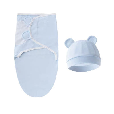Gigoteuse été Bleu en coton biologique et bonnet assorti