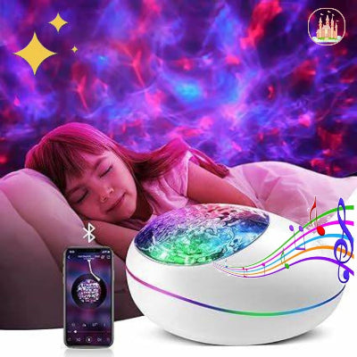 Lampe veilleuse projecteur de galaxie et Bluetooth blanche