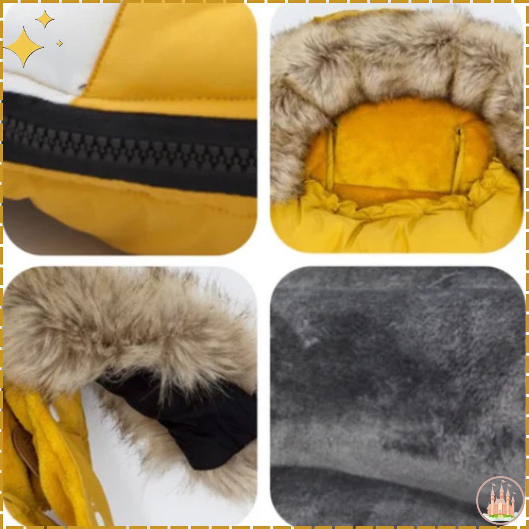 Chancelière Poussette | Tricolore Jaune Blanc Gris