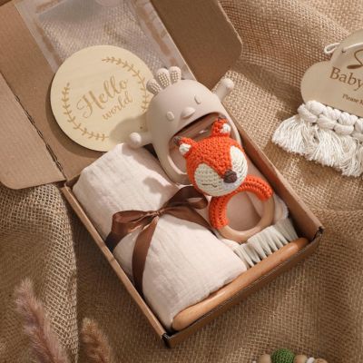 coffret boîte cadeau naissance renard 7 pièces