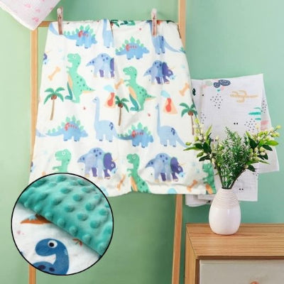 couverture bébé petits dinos tissu polaire
