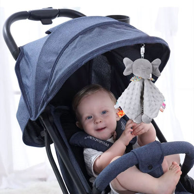 doudou bebe éléphant câlin attache poussette