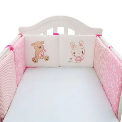 protection tour de lit pour bebe rose