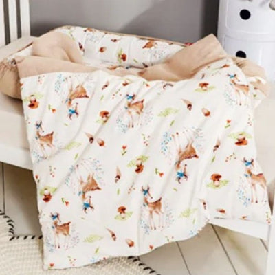 réducteur de lit bebe cerf kaki couette douce
