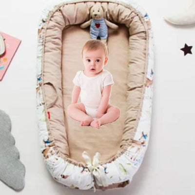 réducteur de lit bebe cerf kaki jeux au sol