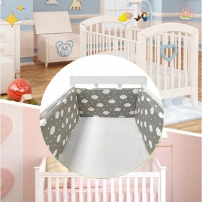 déco chambre tour de lit bébé nuages blancs