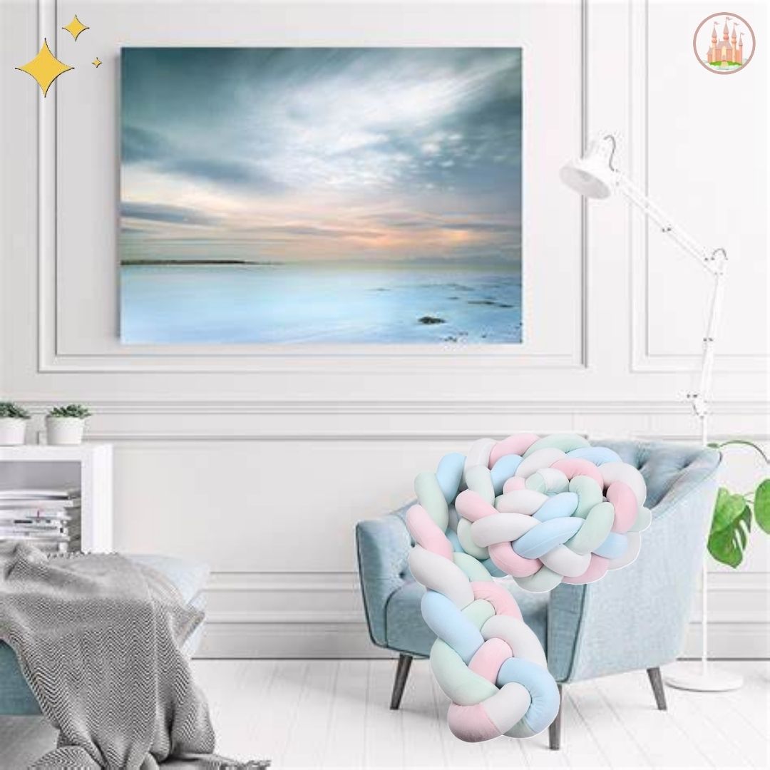 accessoire lit bébé tressé multicolore