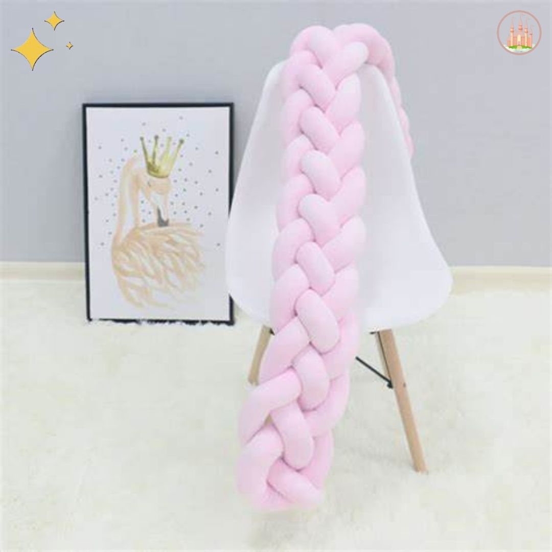 accessoire de lit tressé rose