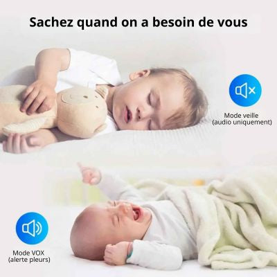 Babyphone - Écran 7, 2 Caméras, Audio Bidirectionnel alerte de pleurs