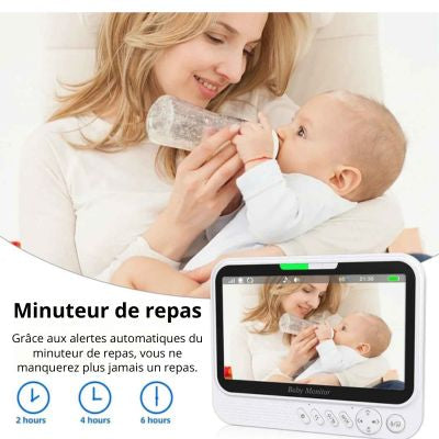 Babyphone - Écran 7, 2 Caméras, Audio Bidirectionnel alerte alimentation