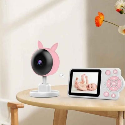 Babyphone camera Vision nocturne infrarouge lapin rose wifi sans fil
