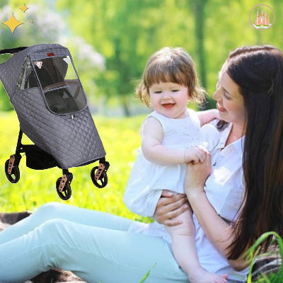 chancelière bébé imperméable gris foncé pour été