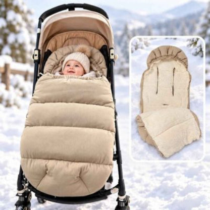 Chancelière poussette hiver doublure sherpa et capuche beige