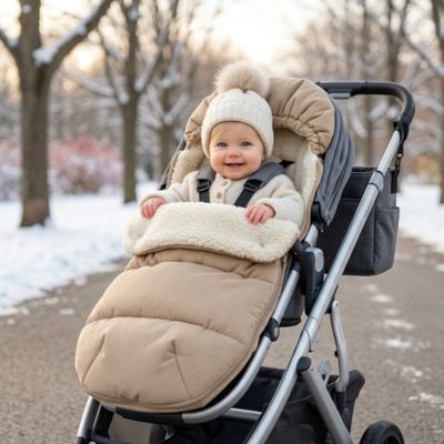 Chancelière poussette hiver doublure sherpa et capuche cocon douillet