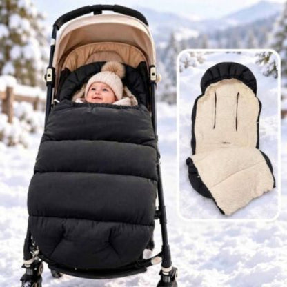 Chancelière poussette hiver doublure sherpa et capuche noir