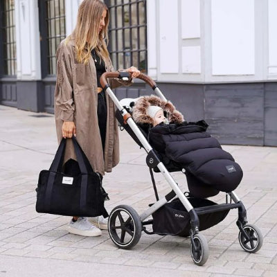 Chancelière tissu imperméable noir pour poussette