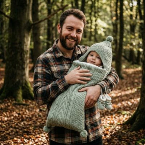 Chancelière tricot pour bébé 0-1 an Cocon douillet vert