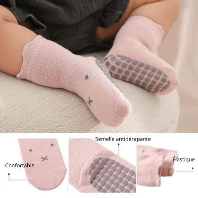 Chaussette pour bebe - Respirantes et Antidérapantes et ultra douces