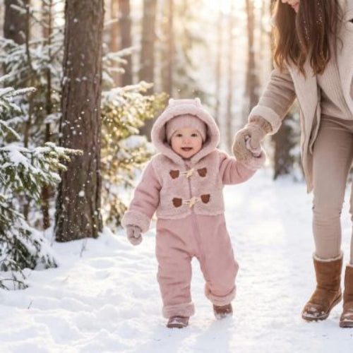 Combinaison hiver pour bebe Cocon Douillet avec capuche rose