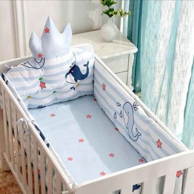 Ensemble de literie bébé pare-chocs 5 pièces en coton confortable