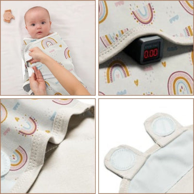 Gigoteuse d’emmaillotage rainbows coton doux