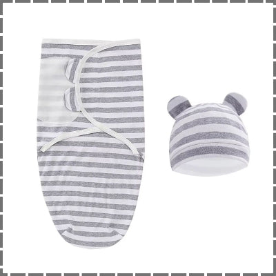 Gigoteuse emmaillotage Stripes couverture et bonnet assorti