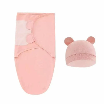 Gigoteuse été Rose en coton biologique couverture et bonnet assorti