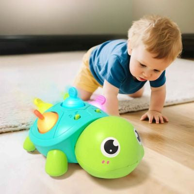 Jouet éveils bebe Tortue rampante verte