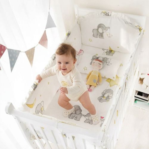 Linge de lit bébé ensemble coton doux 6 pièces