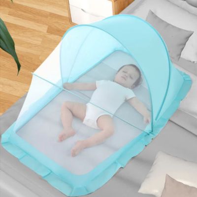Lit moustiquaire bébé portable bleu idéal sieste