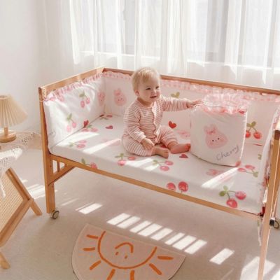 Literie bebe Ensemble Rose 5 pièces en coton naturel sécuritaire
