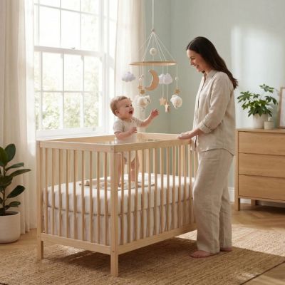 Mobile bébé Mouton blanc enfant avec sa maman
