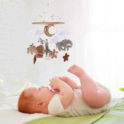Mobile lit bébé safari animaux jouet sécuritaire