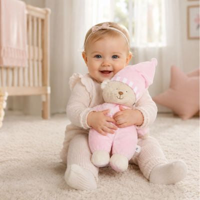 Ours en peluche Jouet doux à câliner pour bébés filles rose