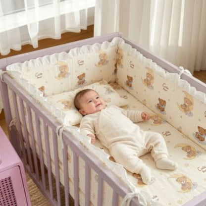 Parure de lit en coton beige Ensemble 5 pièces