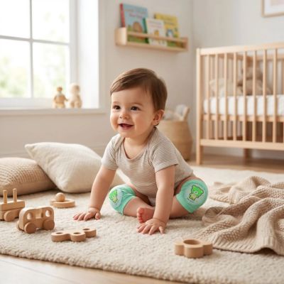Protège genoux bébé Genouillères d'été respirantes vert
