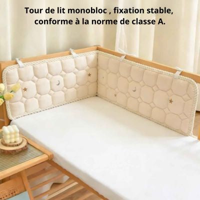 Tour de lit Pare-chocs en pur coton fixation stable