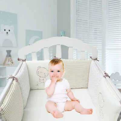 Tour de lit pour bebe ourson beige