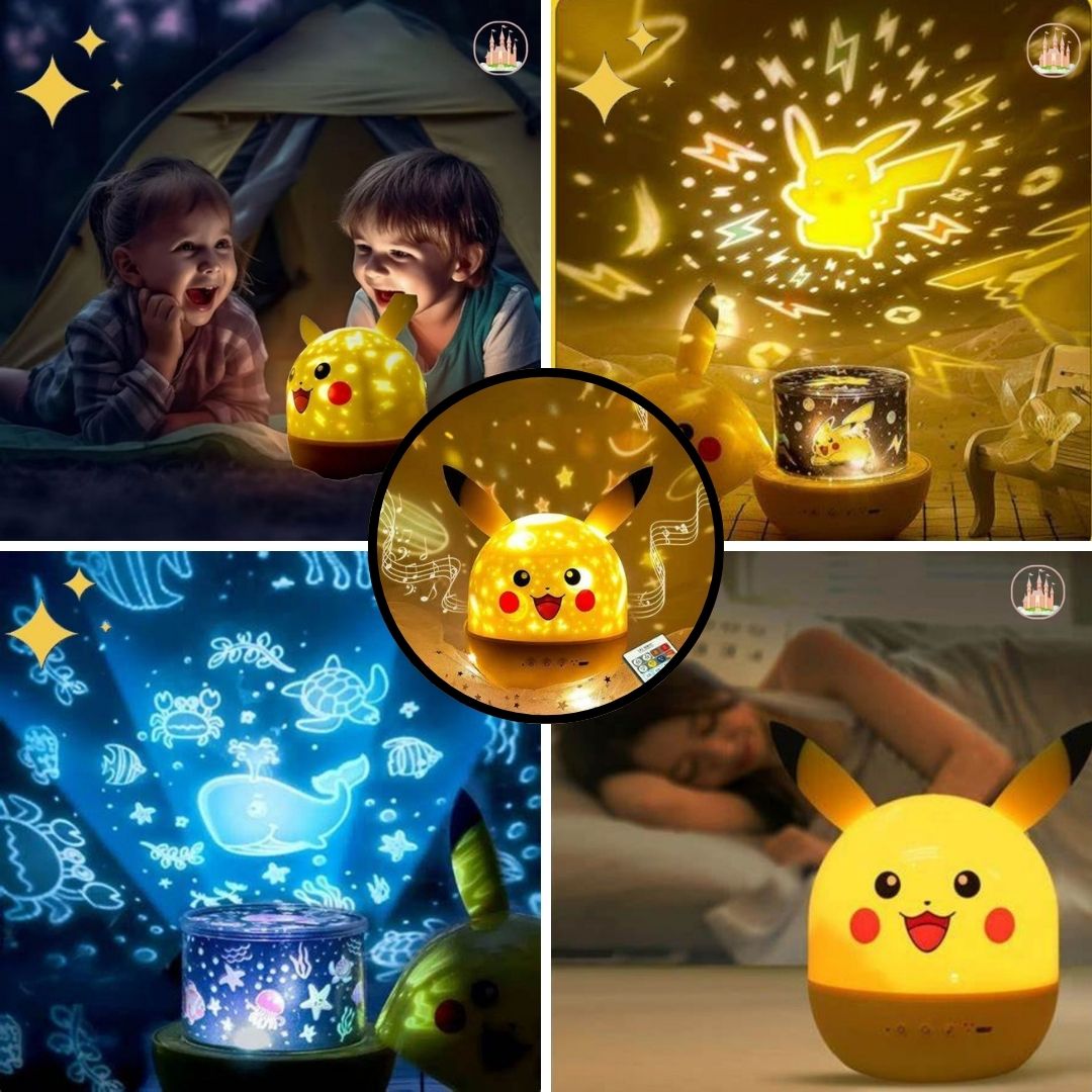 Veilleuse musicale à projection Pokémon ciel étoilé Pikachu | GlowBuddy™