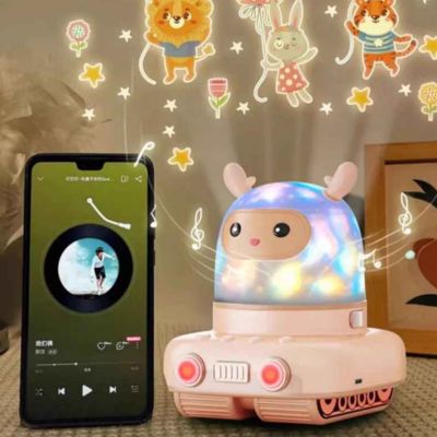Veilleuse bébé  Robot projecteur 3 en 1 bluetooth