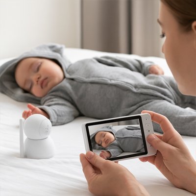 Babyphone camera avec vision bébé dormant en temps réel