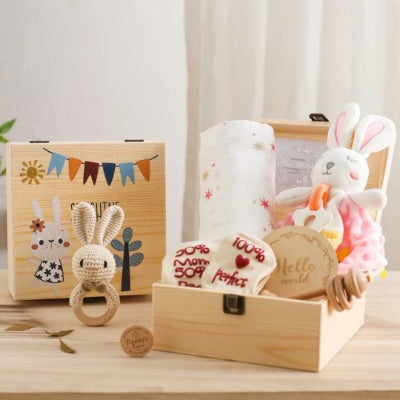 cadeau bebe fille ensemble doudou lapin