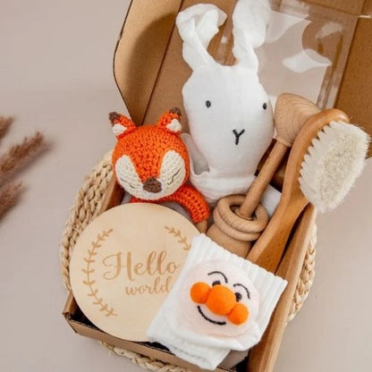 cadeau de naissance coffret renard orange 6 pièces