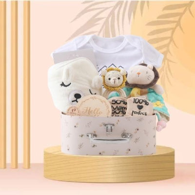 cadeau naissance bebe couverture en coton double face blanche