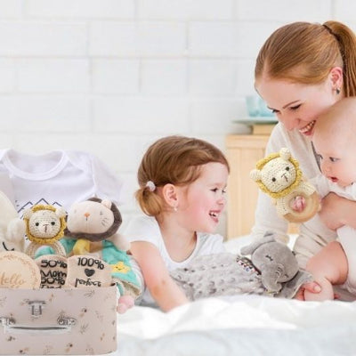 cadeau naissance bebe couverture en coton double face blanche moments doux