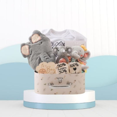 cadeau naissance bebe couverture en coton double face grise