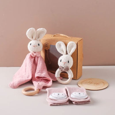 cadeau pour bebe 0 – 12 mois lapin avec boîte