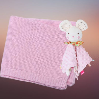 cadeau pour nouveau né souris rose