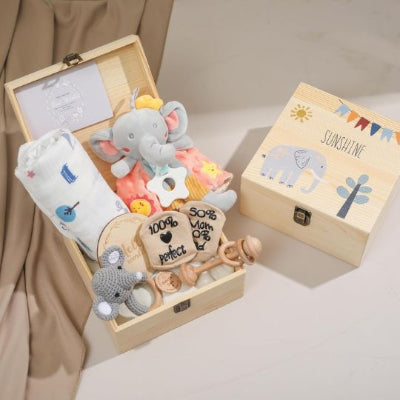 cadeau pour un bebe garçon ensemble doudou éléphant